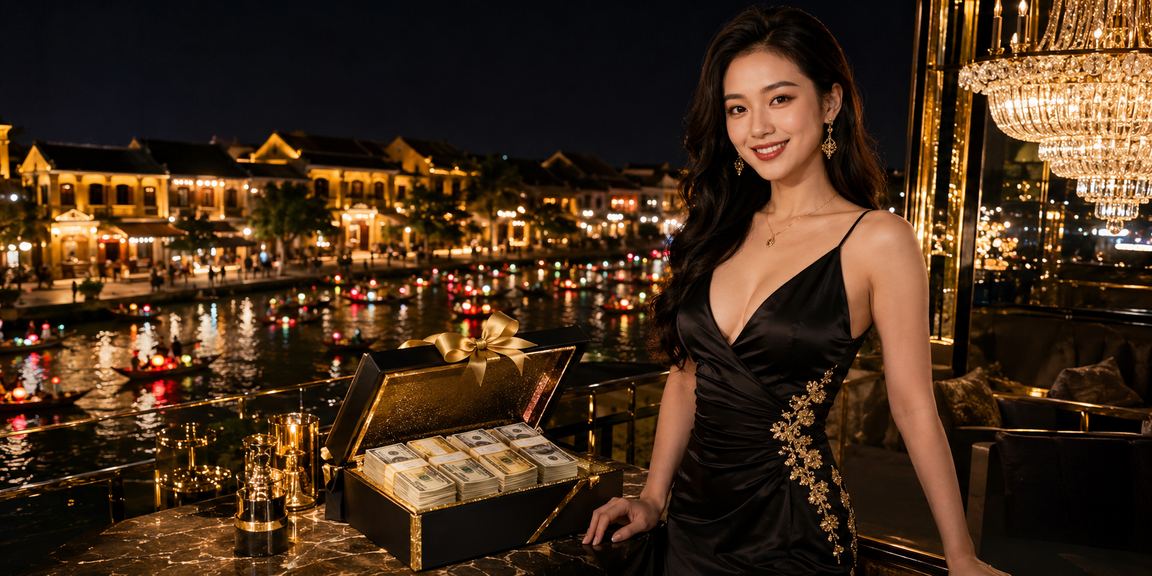 Người dùng tìm hiểu ưu đãi cá cược tại quán trà Hội An buổi chiều