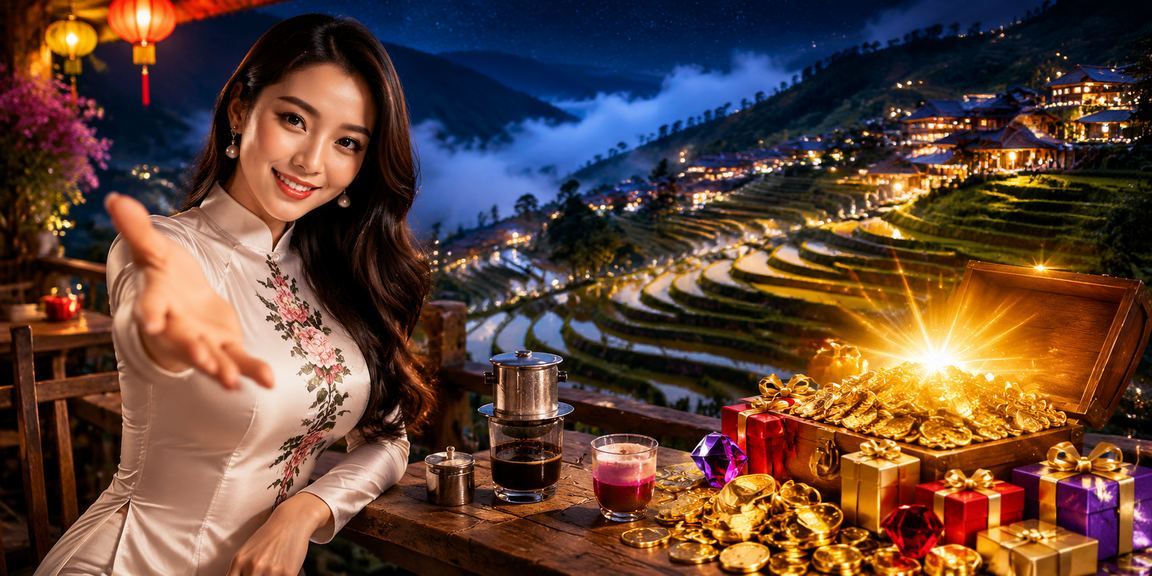 Người dùng tại Sapa thư giãn với cà phê và xem thông tin cá cược